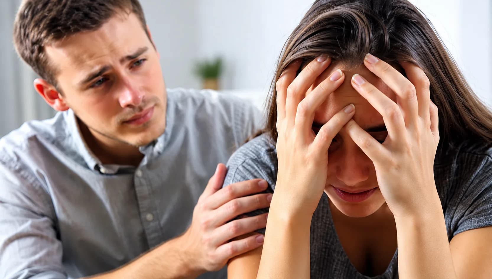 Couple in conflict showing signs of predatory behavior and manipulation in recovery dating